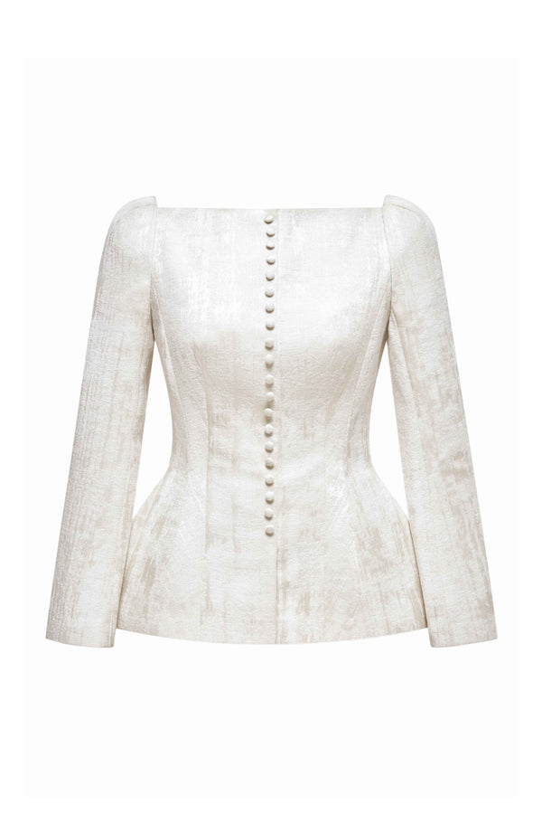 Estelle Peplum Button Blazer