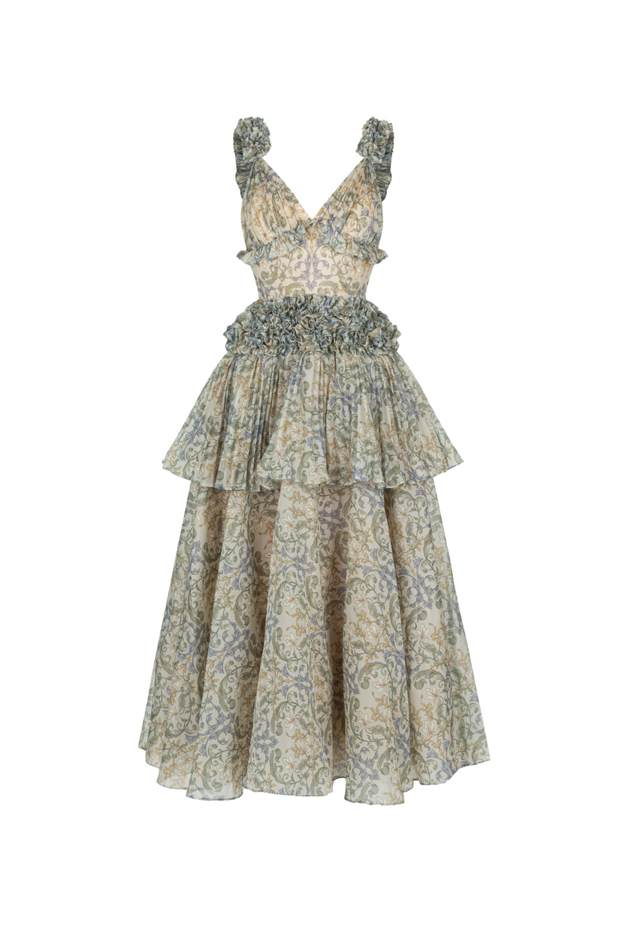 Velezia V-Neck Pleated Midi Dress 1