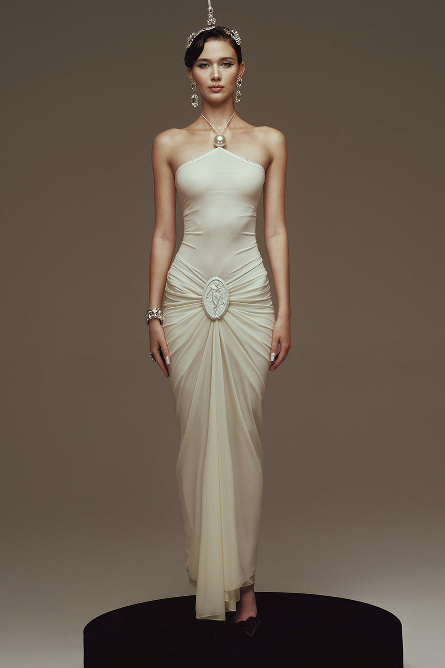 Venus Halter Gathering Maxi Dress 1