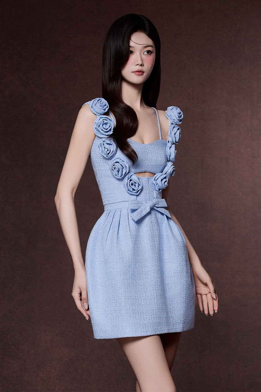 Ville Scoop Neck Ribbon Mini Dress