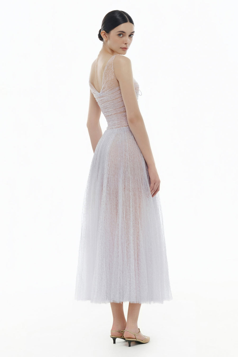 Vivienne V-Neck Sequin Midi Dress 11