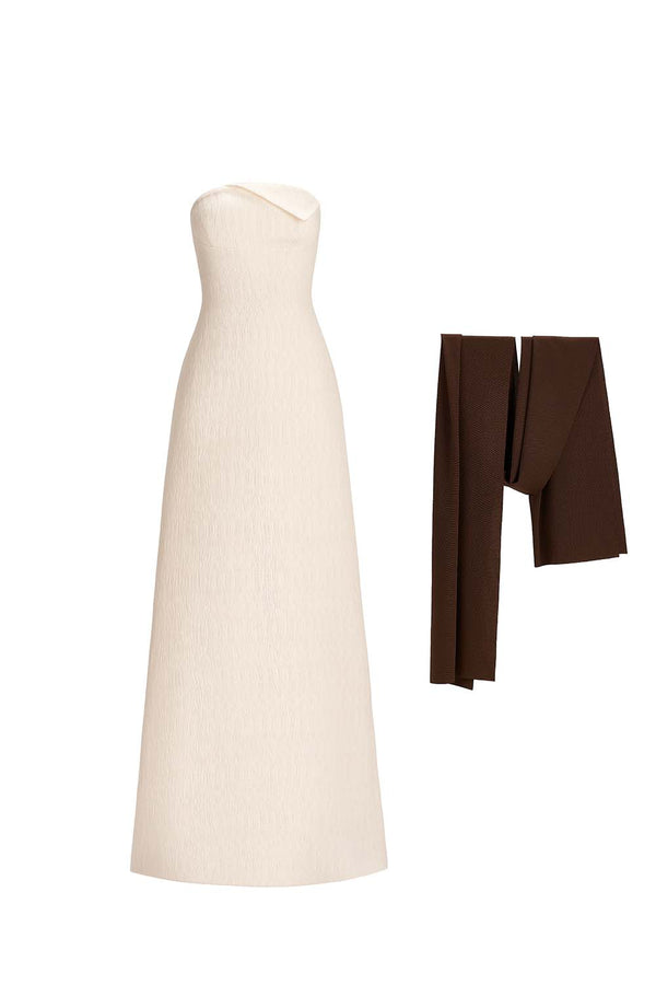 Giai A-line Sleeveless Ribbed Burlap Maxi Dress 1