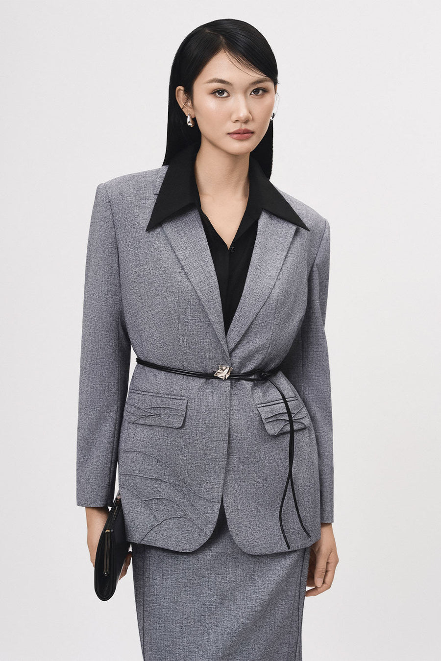 Tinh Straight Notch Lapel Polyester Blazer 2