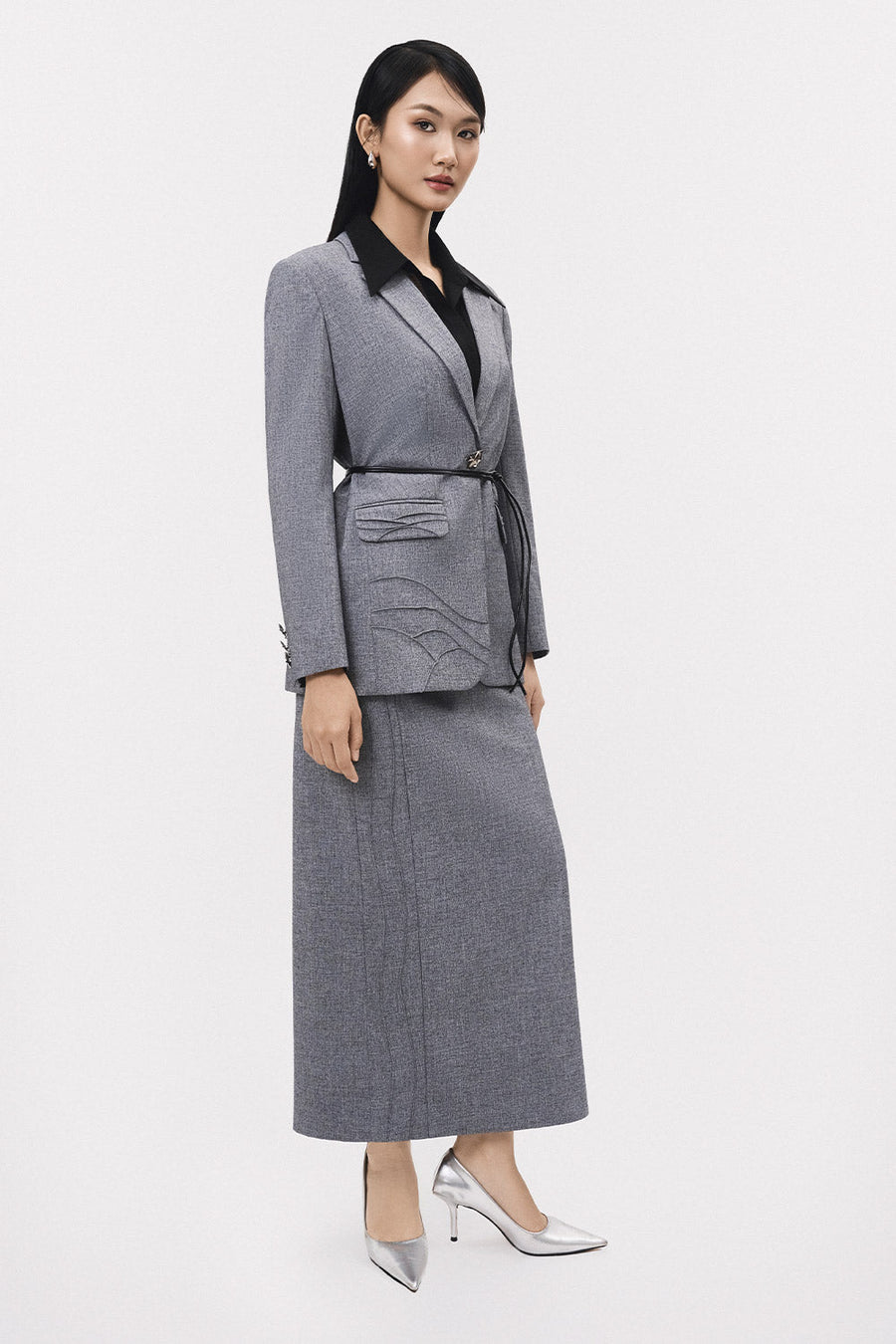 Tinh Straight Notch Lapel Polyester Blazer 5