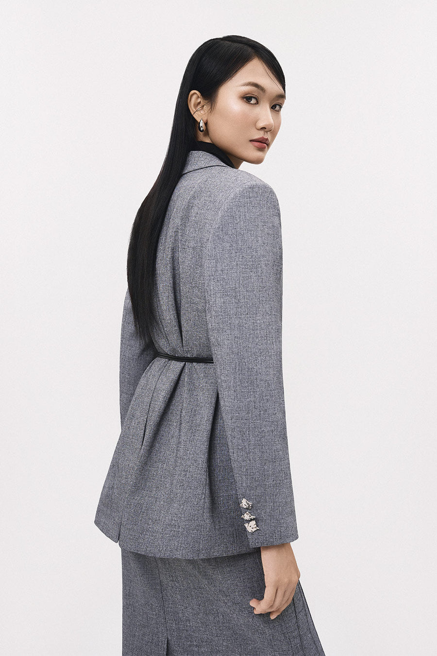 Tinh Straight Notch Lapel Polyester Blazer 4