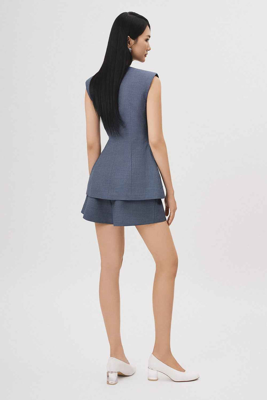 Luu Peplum Sleeveless Polyester Jacket