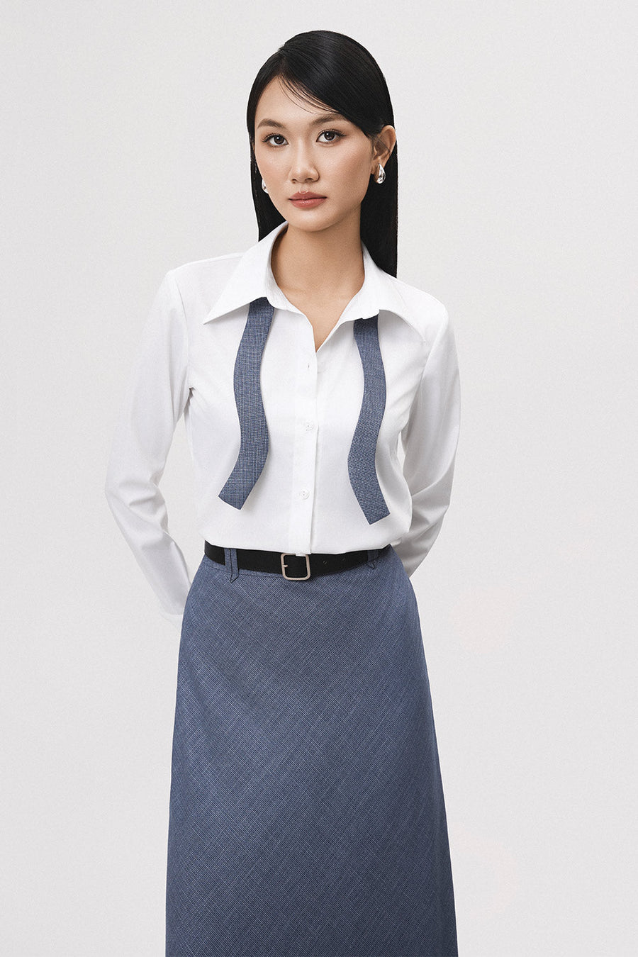 Nhip Straight Single Breasted Twill Shirt 10