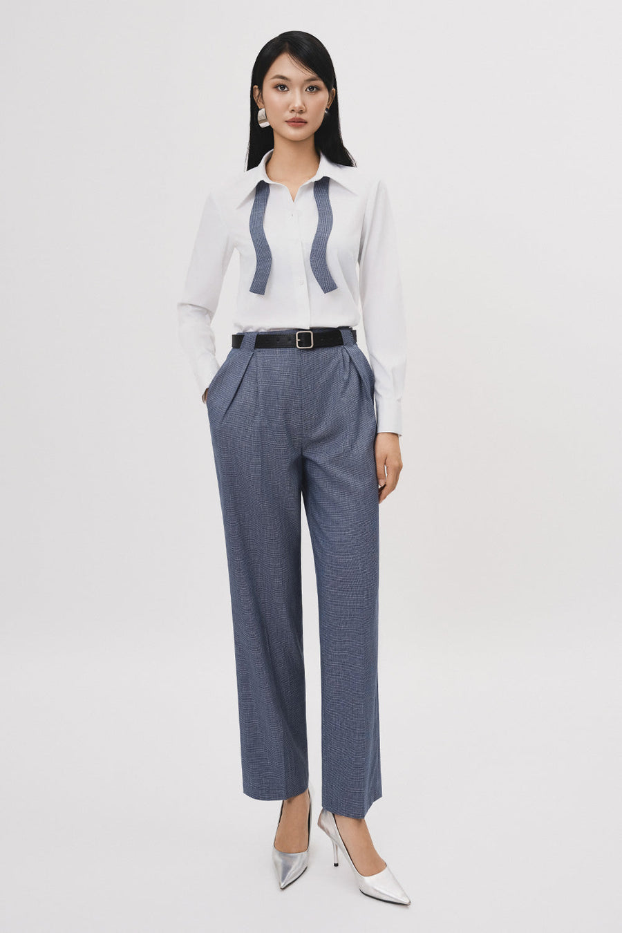 Nhip Straight Single Breasted Twill Shirt 18