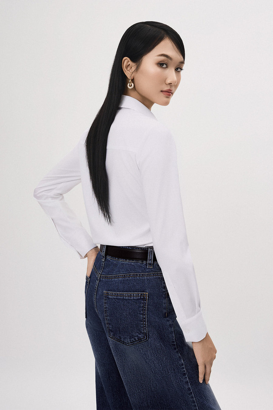 Nhip Straight Single Breasted Twill Shirt 3