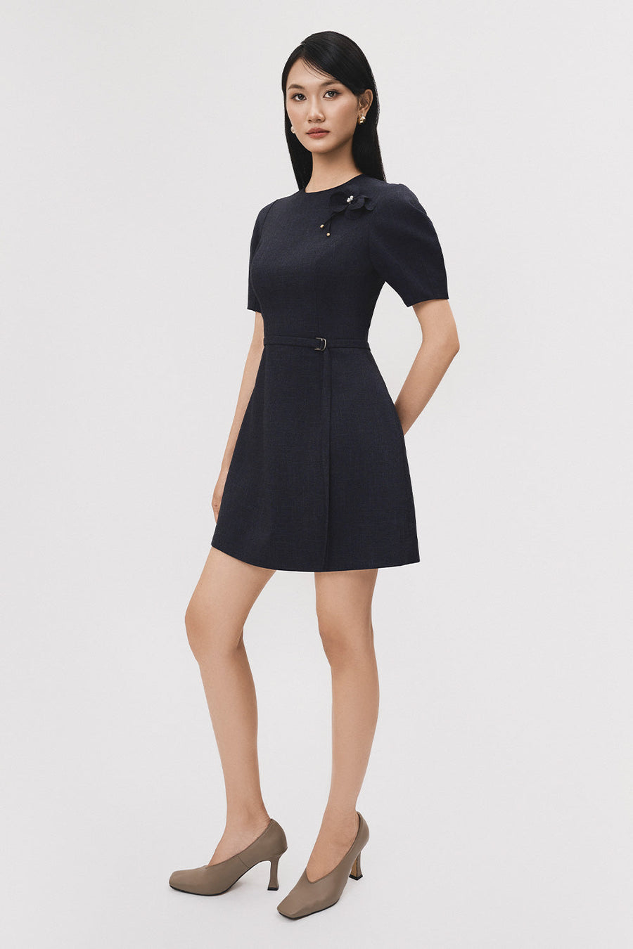 Tuyen A-line Puffy Sleeved Polyester Mini Dress 5