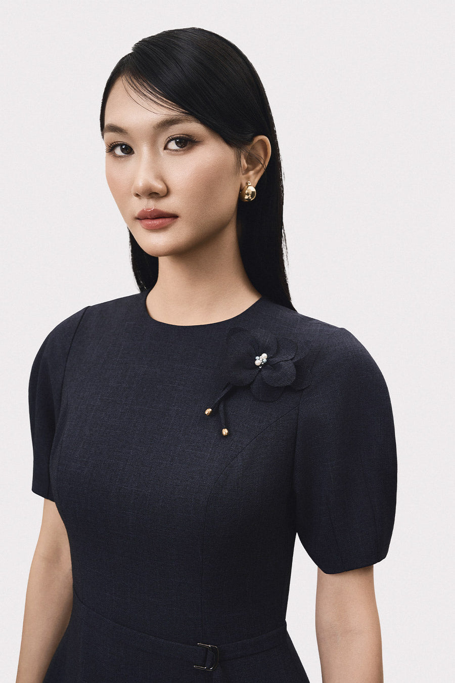 Tuyen A-line Puffy Sleeved Polyester Mini Dress 2