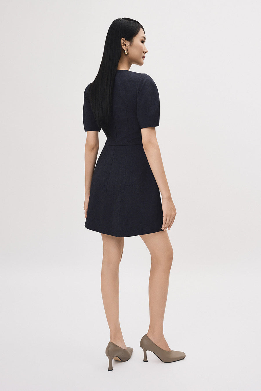 Tuyen A-line Puffy Sleeved Polyester Mini Dress 4
