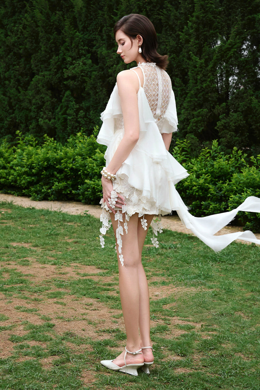 Waltzing Asymmetric Ruffle Mini Dress 4