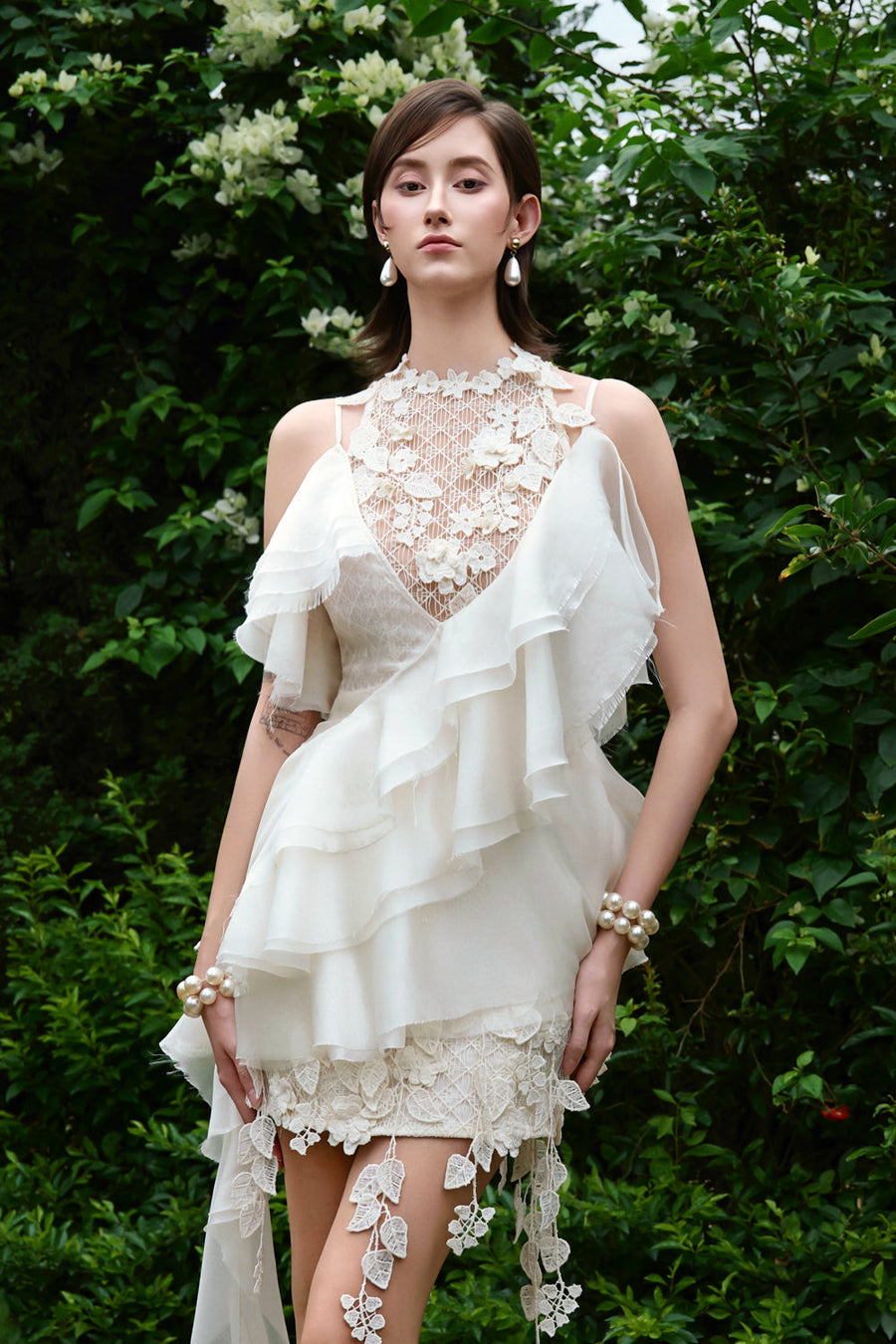 Waltzing Asymmetric Ruffle Mini Dress 2