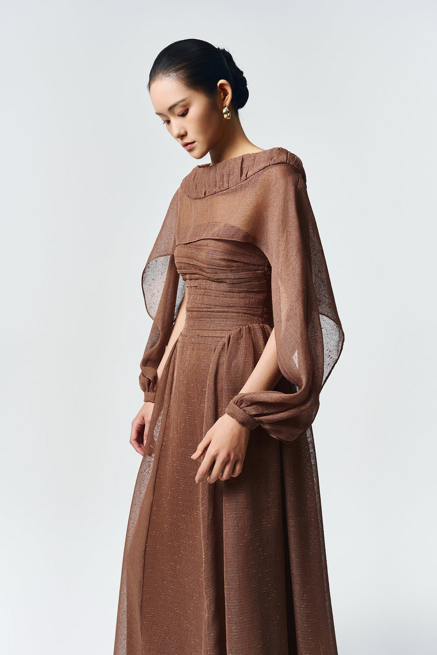 Willow Straight Across Draped Maxi Dress 15