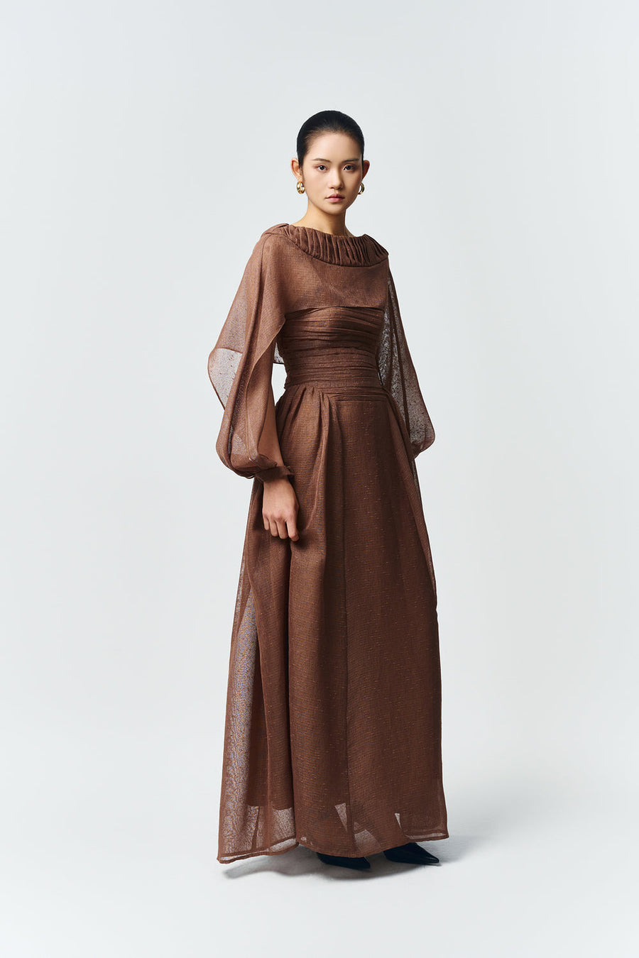 Willow Straight Across Draped Maxi Dress 17