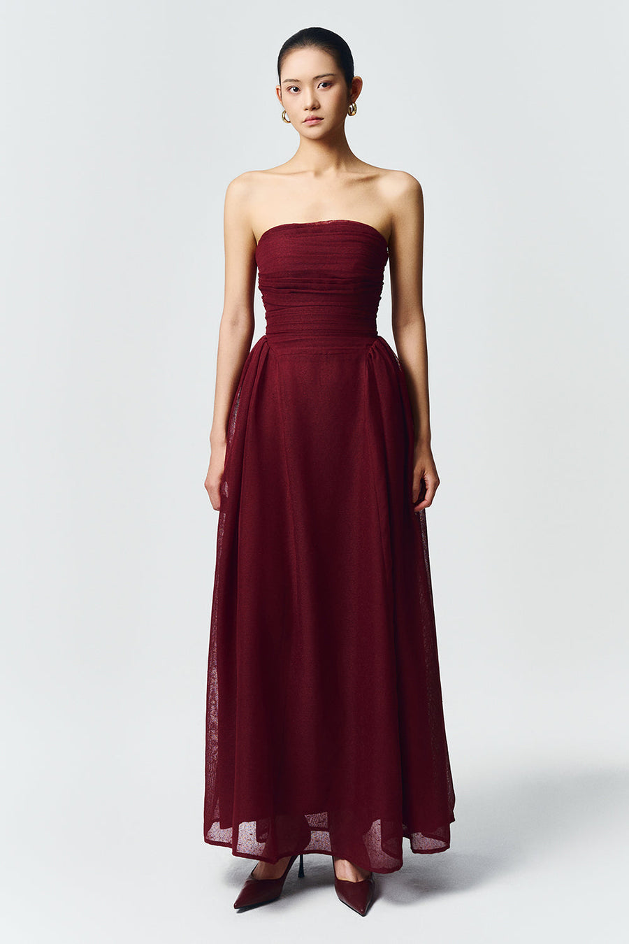 Willow Straight Across Draped Maxi Dress 8