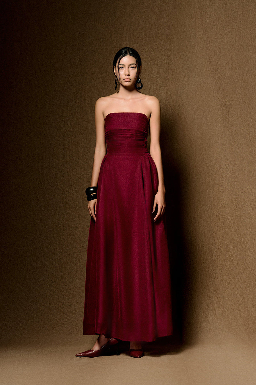 Willow Straight Across Draped Maxi Dress 6