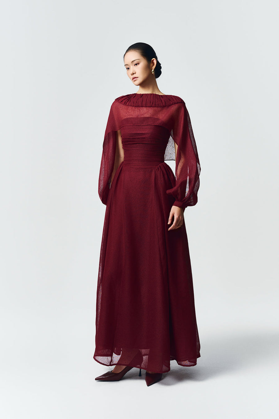 Willow Straight Across Draped Maxi Dress 11