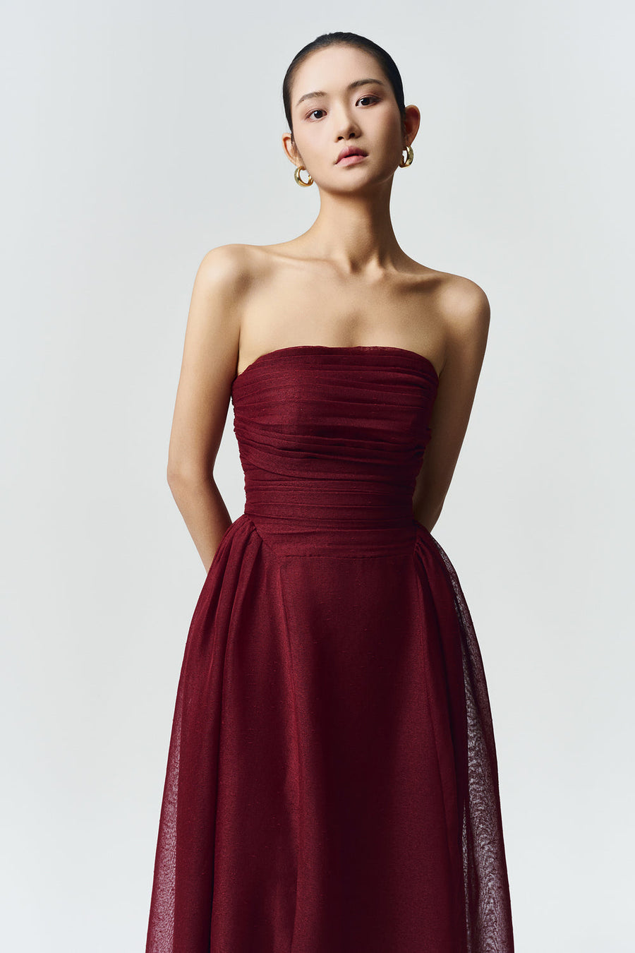 Willow Straight Across Draped Maxi Dress 7