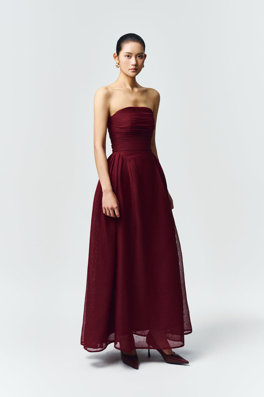 Willow Straight Across Draped Maxi Dress 10