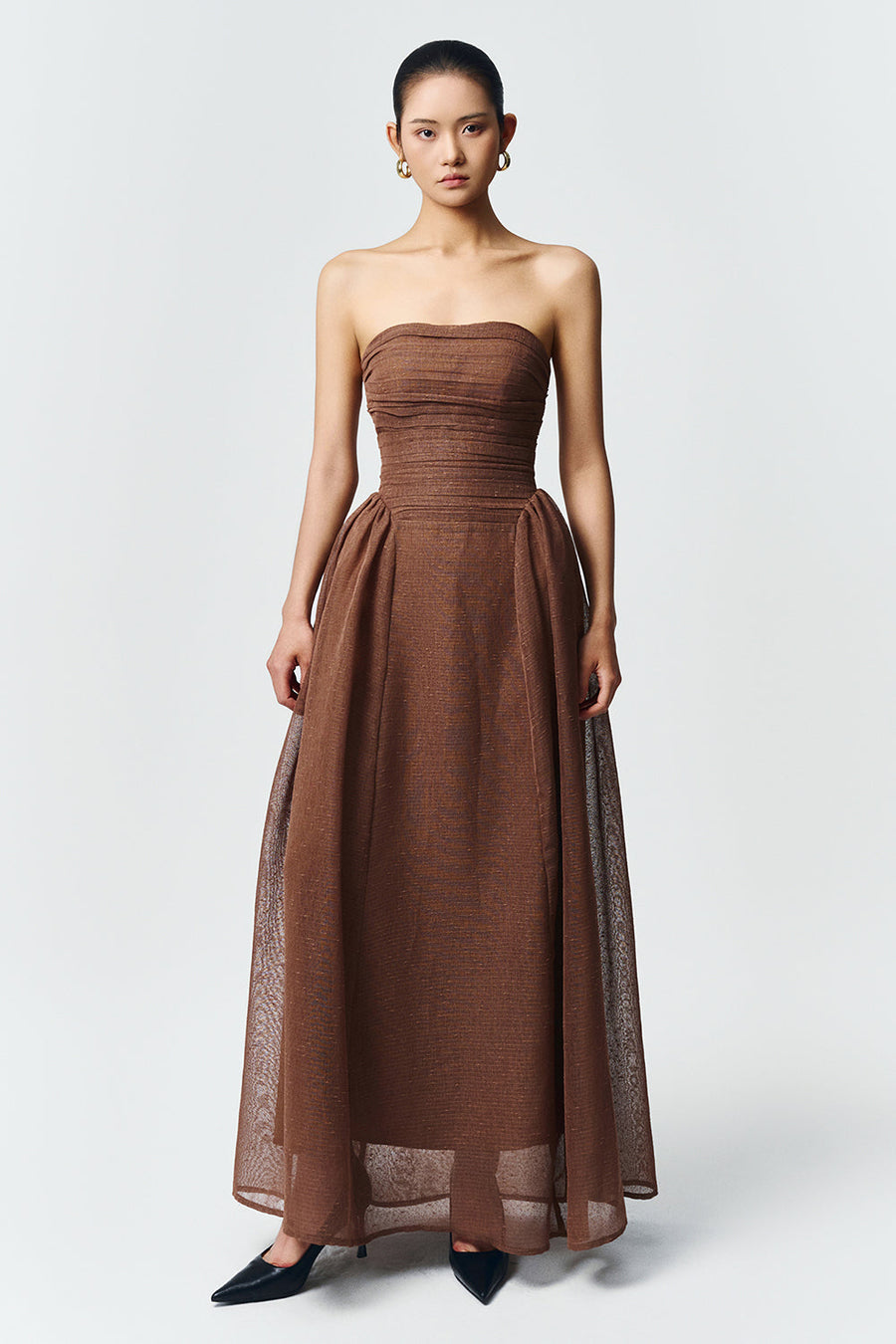 Willow Straight Across Draped Maxi Dress 19