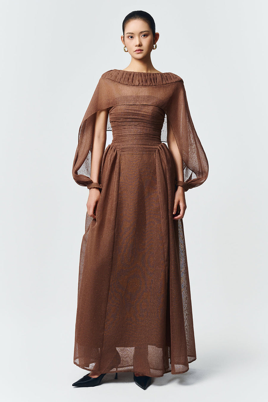 Willow Straight Across Draped Maxi Dress 18