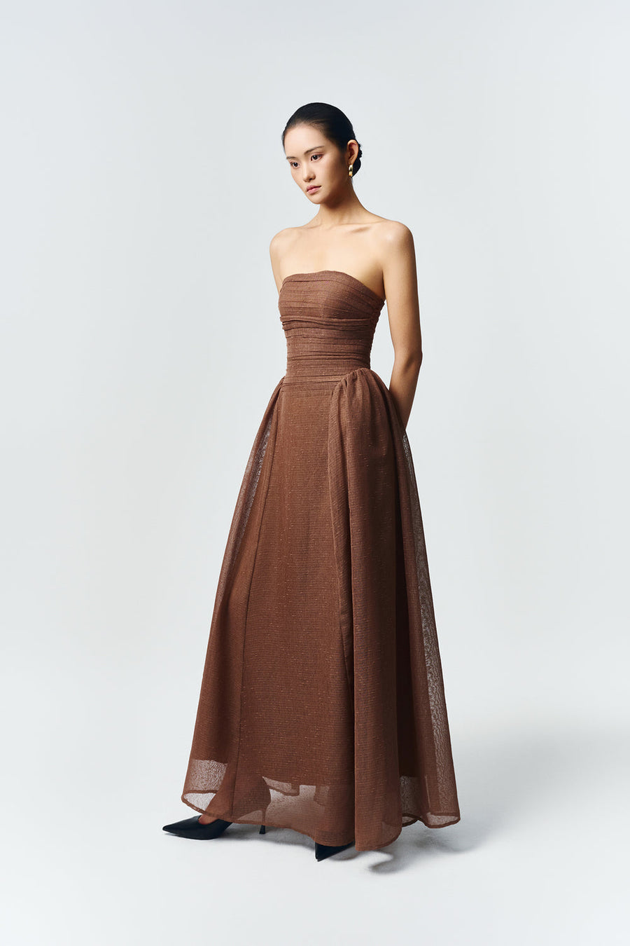 Willow Straight Across Draped Maxi Dress 16