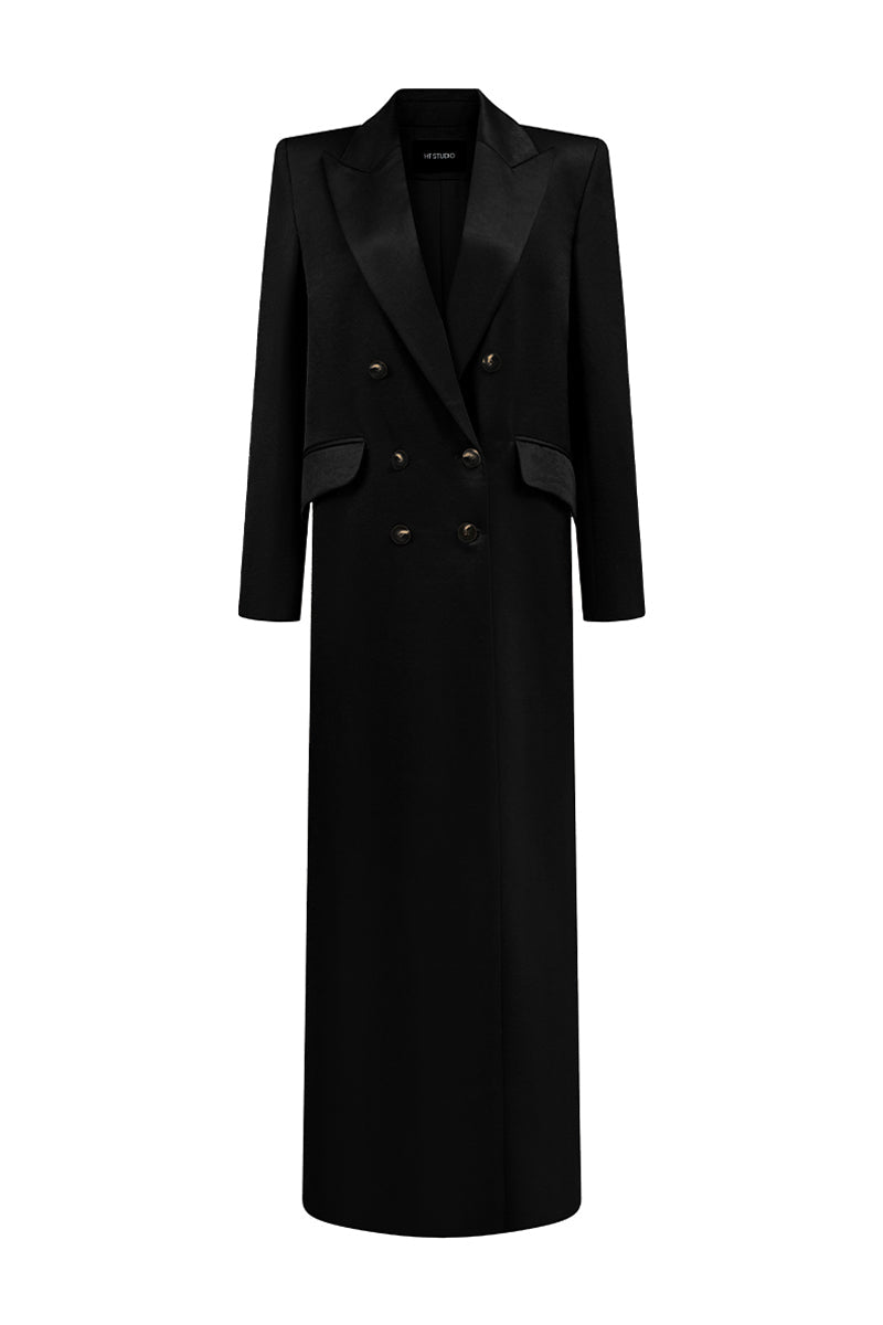 Yara Notched Taffeta Trench Coat 13
