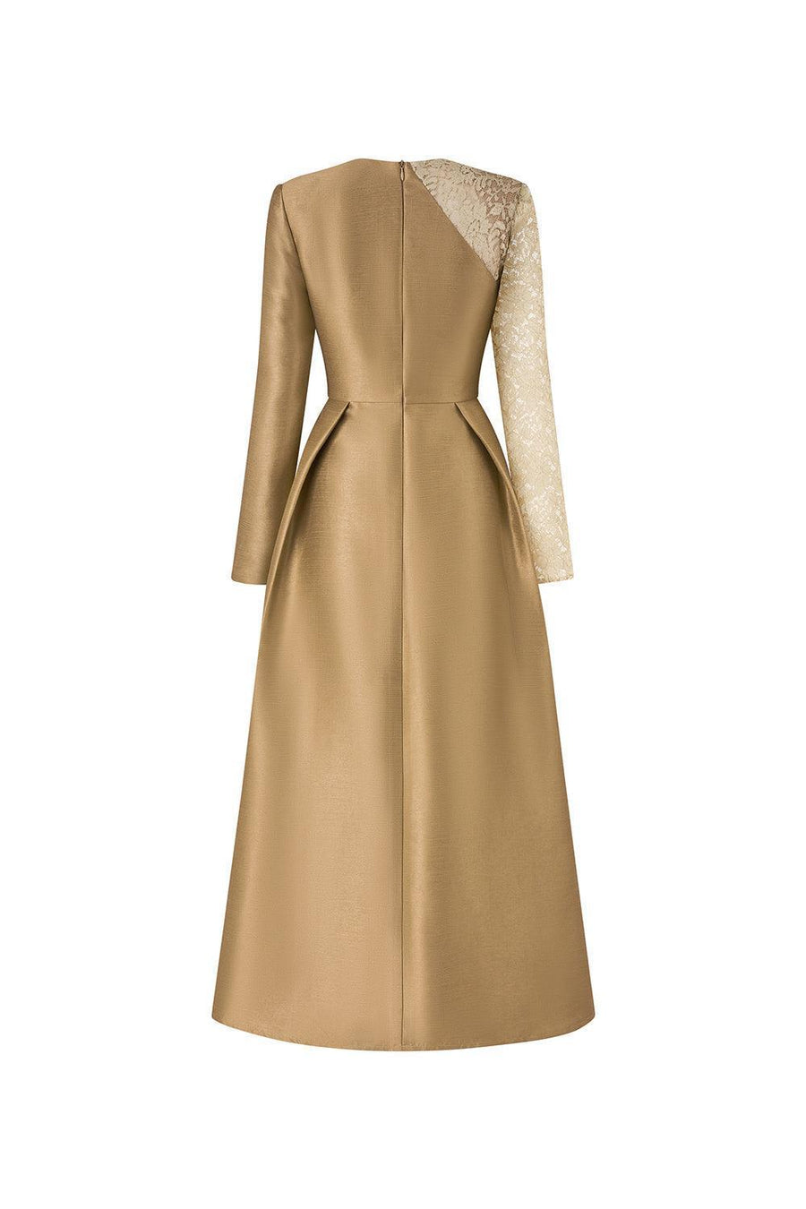 Aarina Fit and Flare Asymmetric Neck Taffeta Midi Dress Midi Dress Calista de Minh Thanh