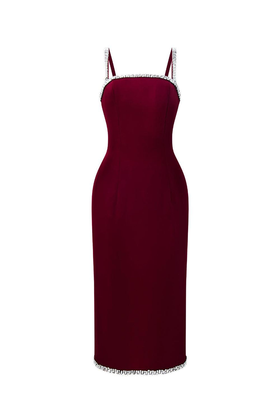 Acosta Sheath Square Neck Crepe Below The Knee Dress Knee Length Dress CEM