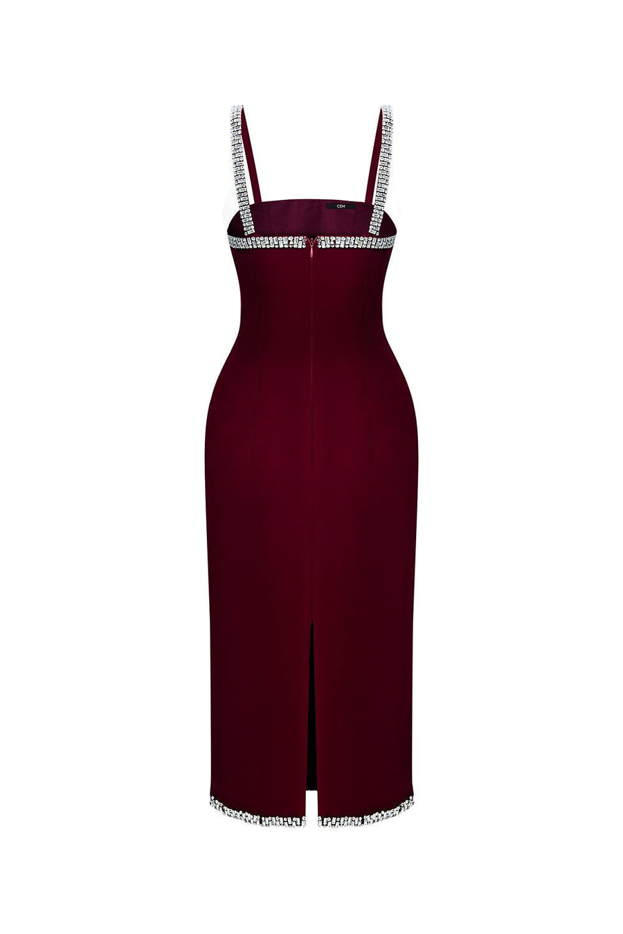 Acosta Sheath Square Neck Crepe Below The Knee Dress Knee Length Dress CEM