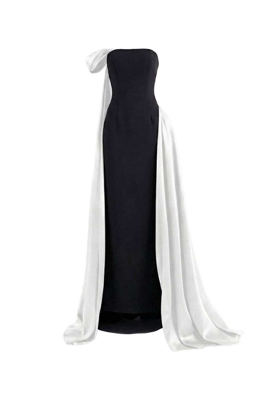 Aura Asymmetric Off-Shoulder Cotton Spandex Floor Length Dress 8
