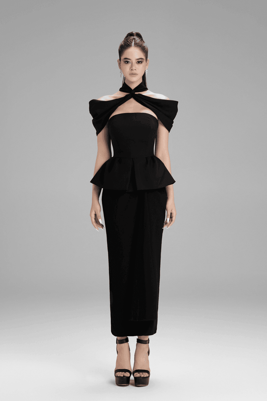 Addison Peplum Criss Cross Neck Polycotton Shirt Shirt Cordia