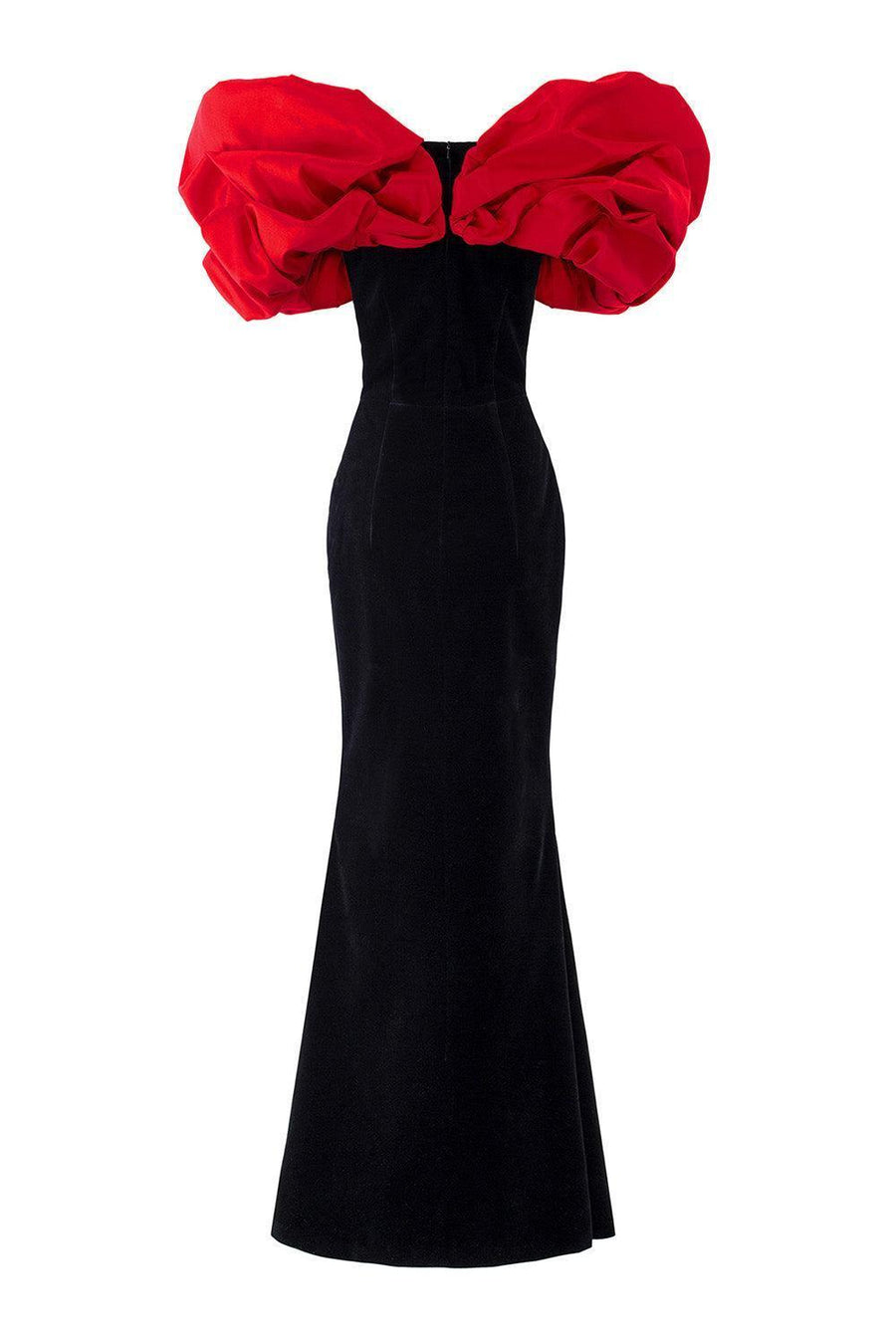 Adelyn Mermaid Puffy Sleeved Velvet Floor Length Dress Gown Dress I.H.F Atelier