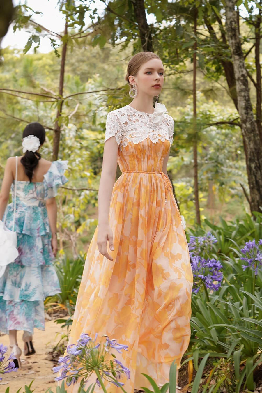 Adonis Ball Gown Lace Voile Maxi Dress Maxi Dress Darling Diva