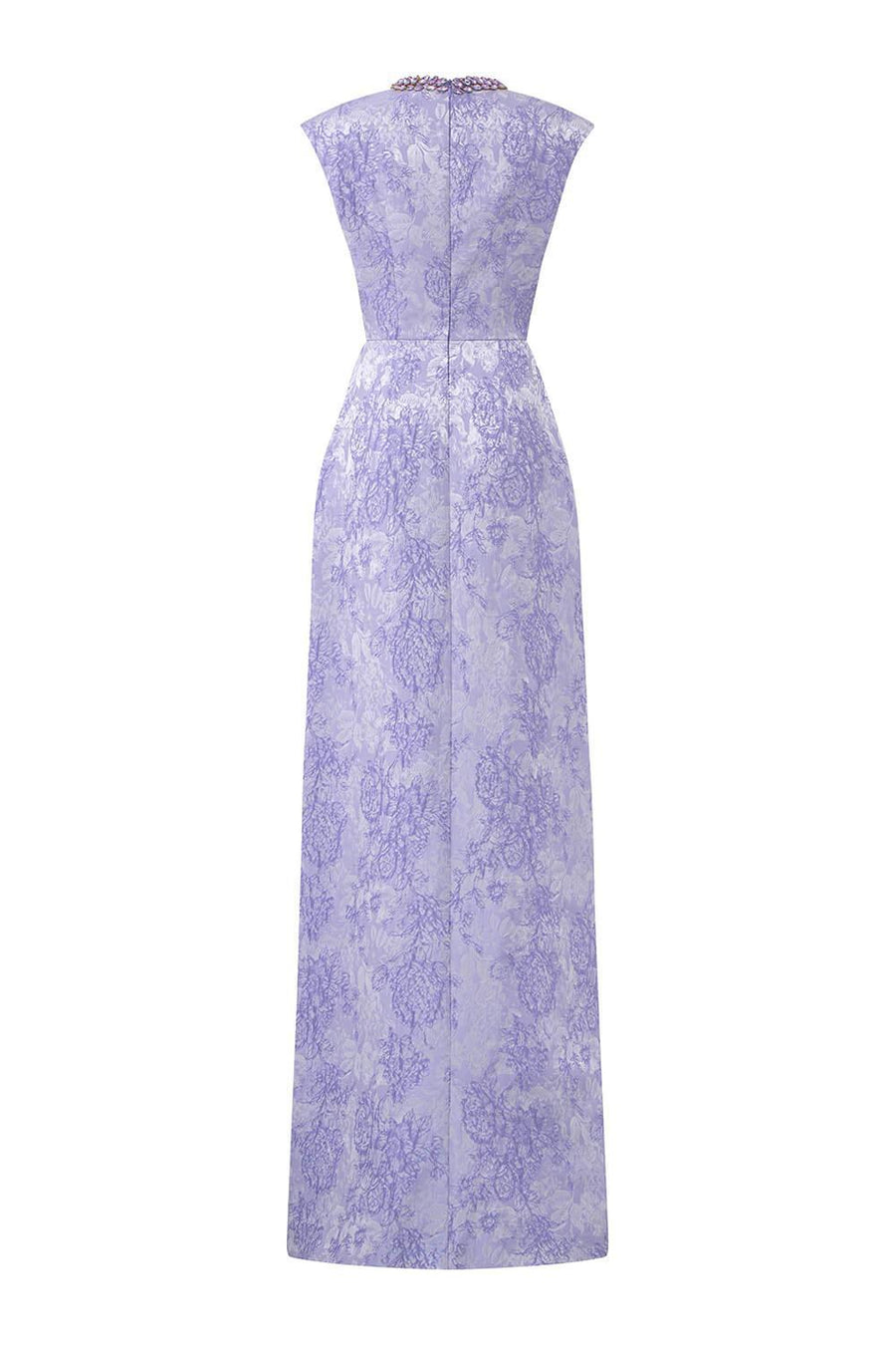 Adorn A-line Round Neck Jacquard Floor Length Dress Gown Dress I.H.F Atelier