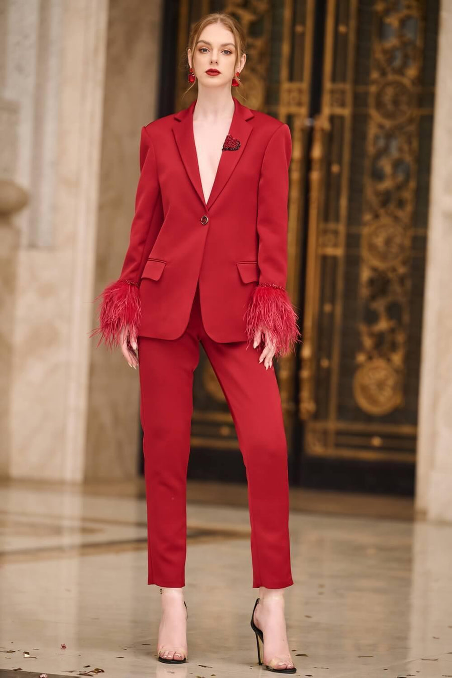 Adria Tapered Pants Red Pants 21Six