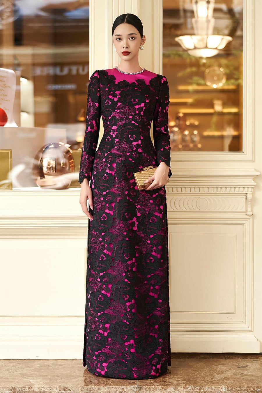 Agate Straight Wide Leg Silk Floor Length Pants 14