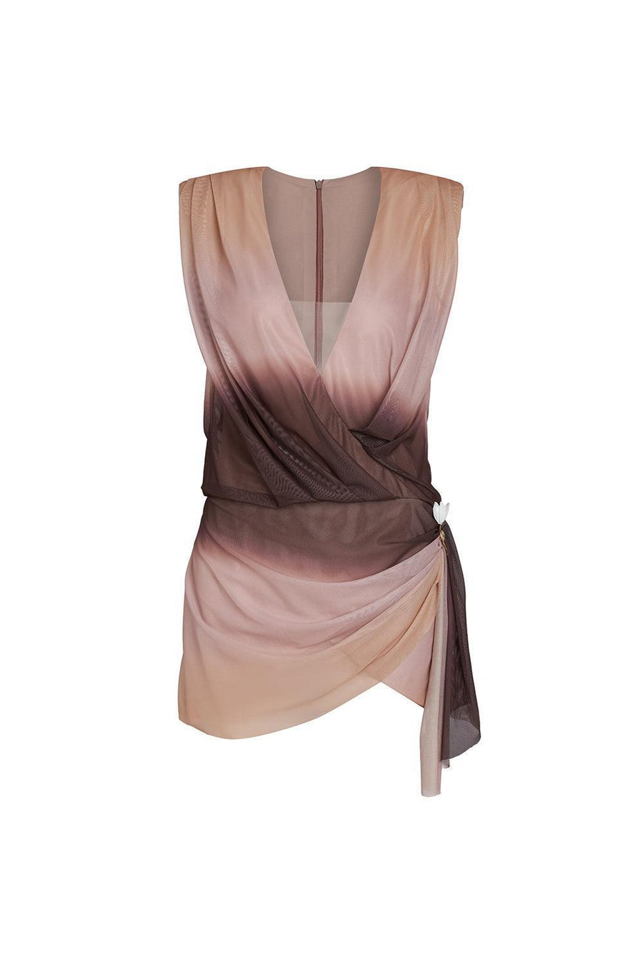 Aguilar Wrap Sleeveless Mesh Spandex Mini Dress Mini Dress LASSY