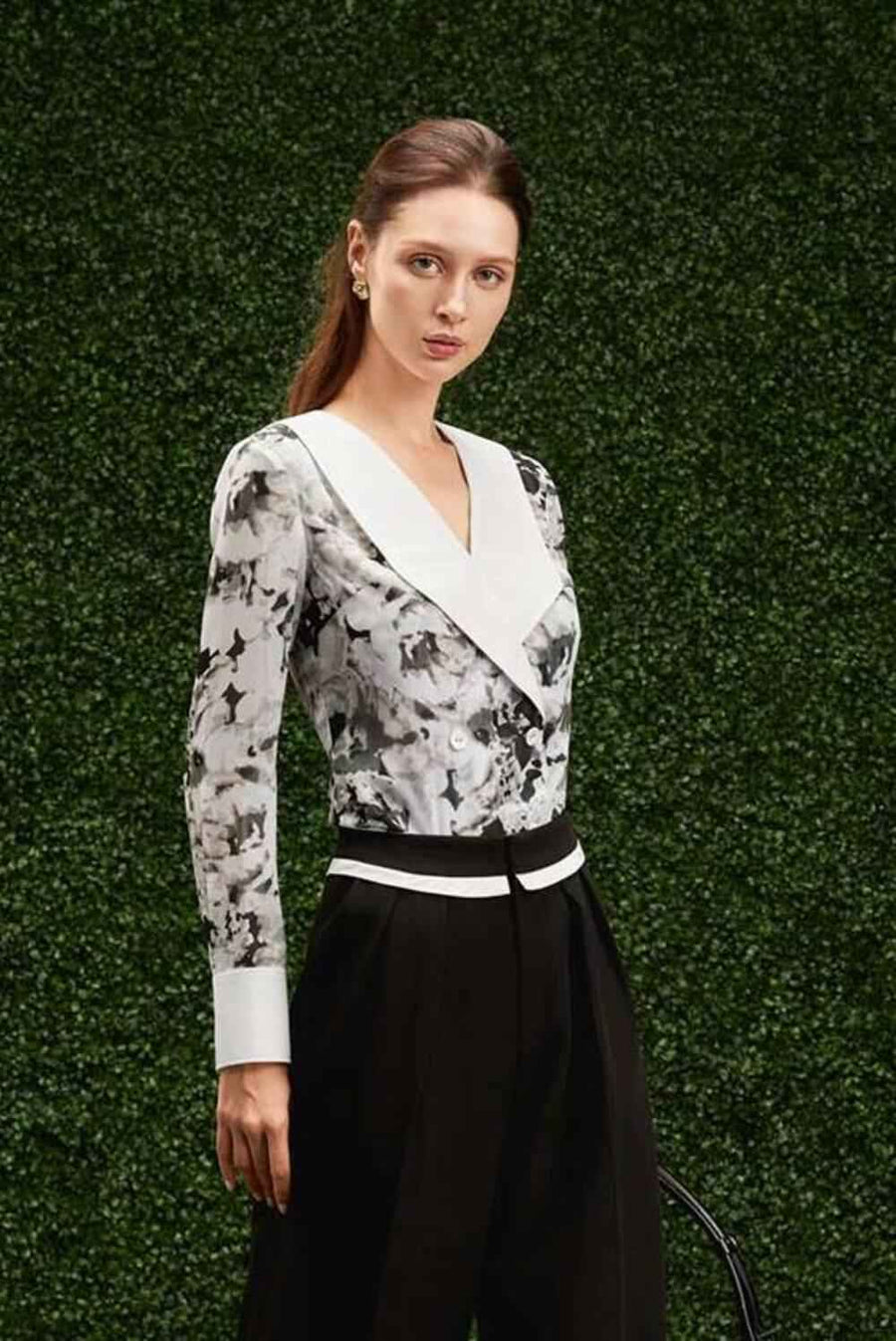 Alena Straight Double Breasted Chiffon Shirt