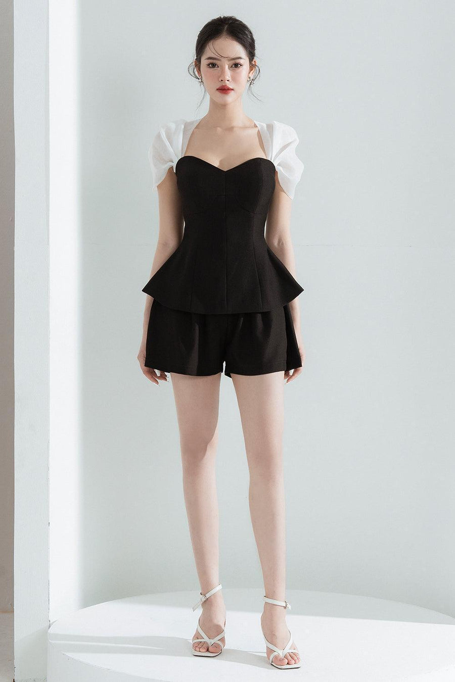 Alice Fit and Flare Queen Anne Neck Polycotton Shirt Shirt Cordia