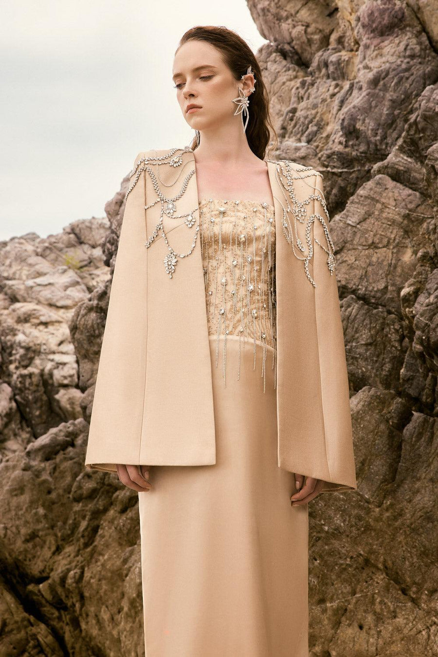 Alice Straight Stone Taffeta Cape Cape 21Six