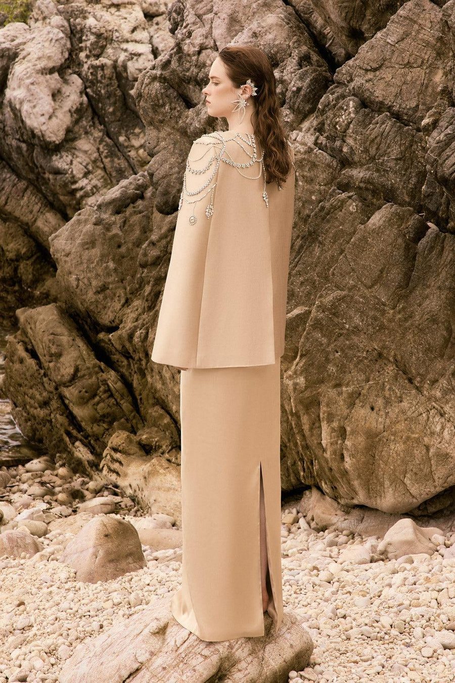 Alice Straight Stone Taffeta Cape Cape 21Six