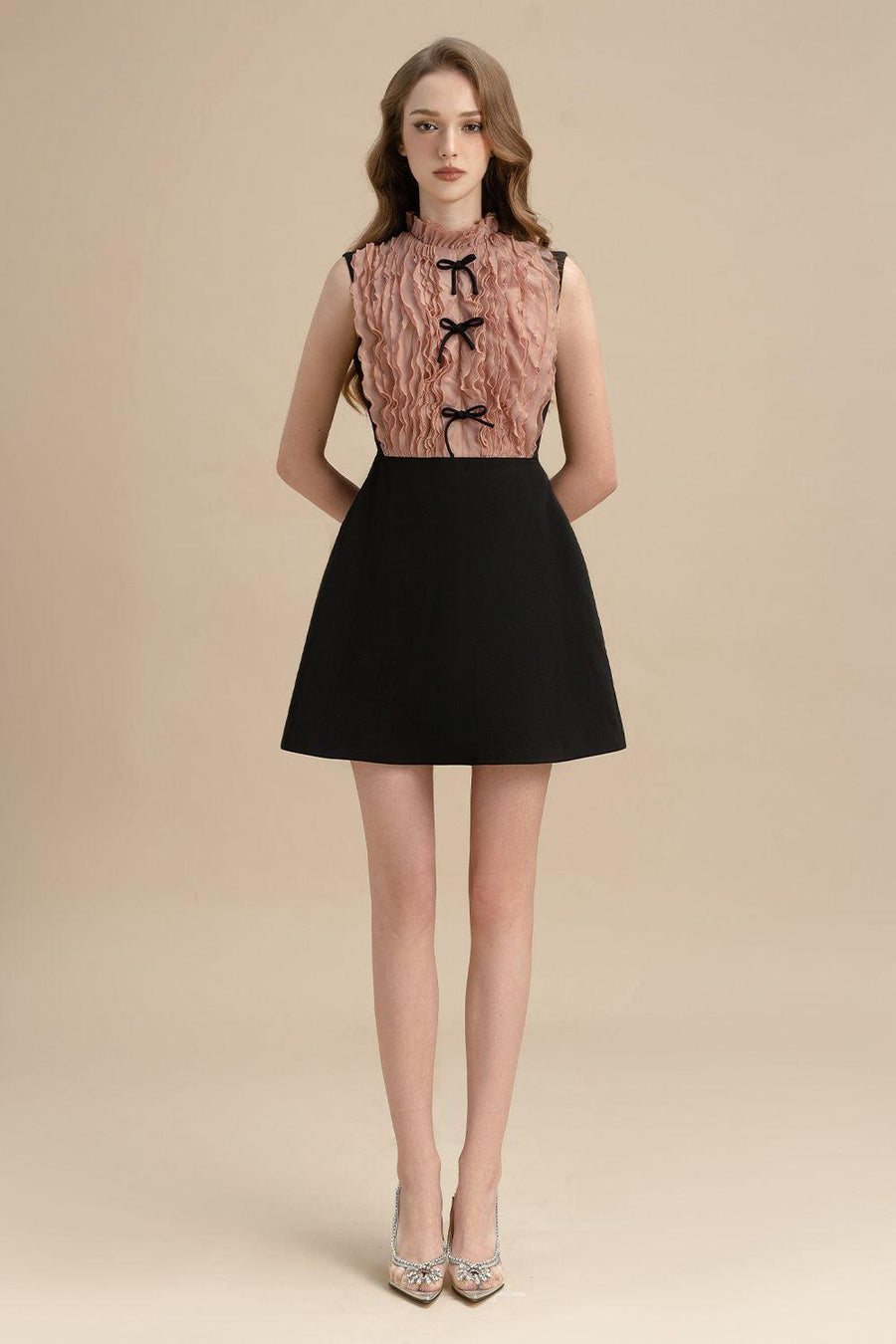 Allegra A-line Ruffle Trim Cotton Polyester Mini Dress Mini Dress LAMORIS