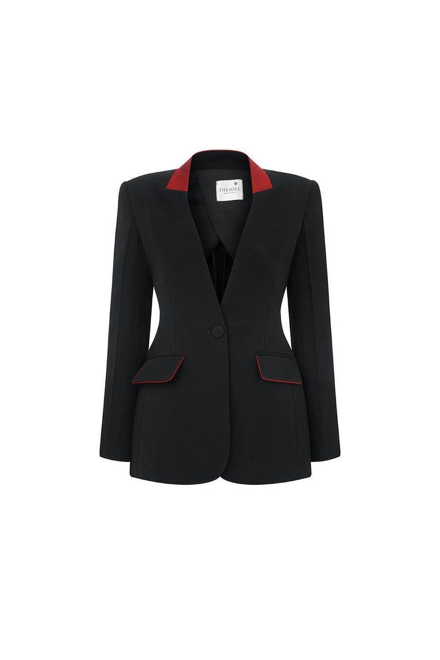 Alva A-line Flap Pocket Poly Silk Blazer 3
