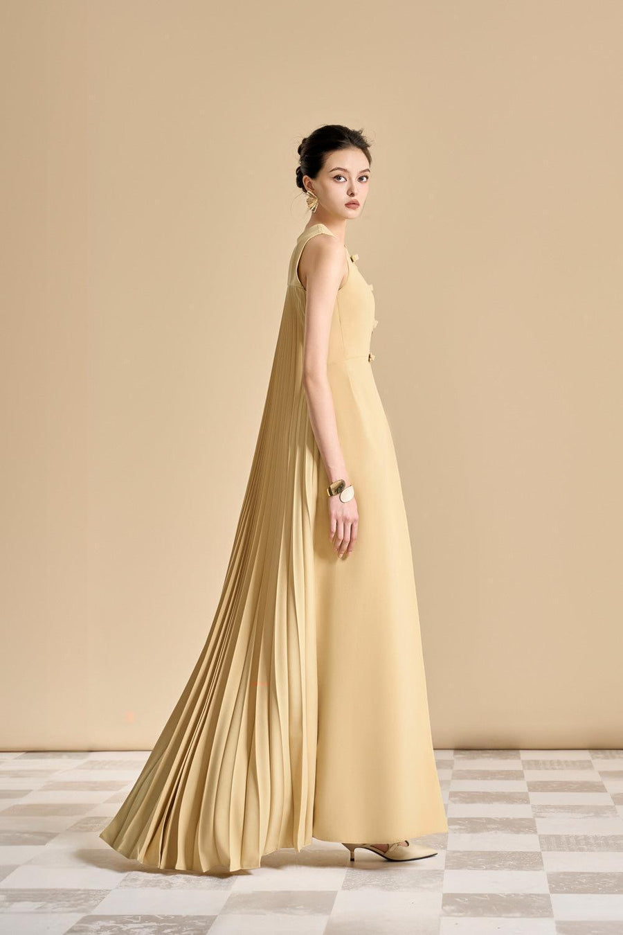 Amaryllis Slit Bow Polyester Floor Length Top Sleeveless Top Maison des Copains