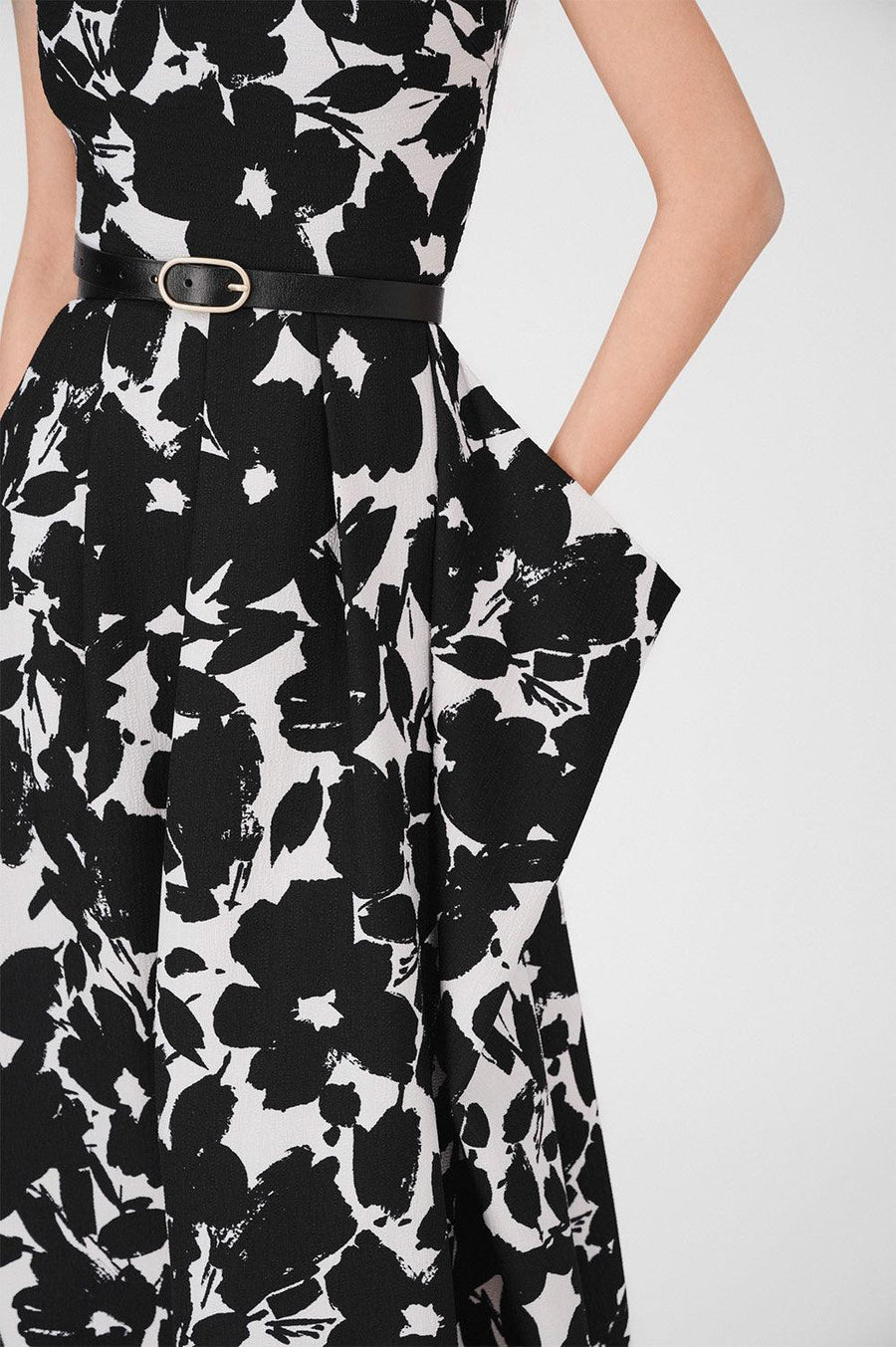 Amaya Asymmetric Pleated Poly Silk Midi Dress 2