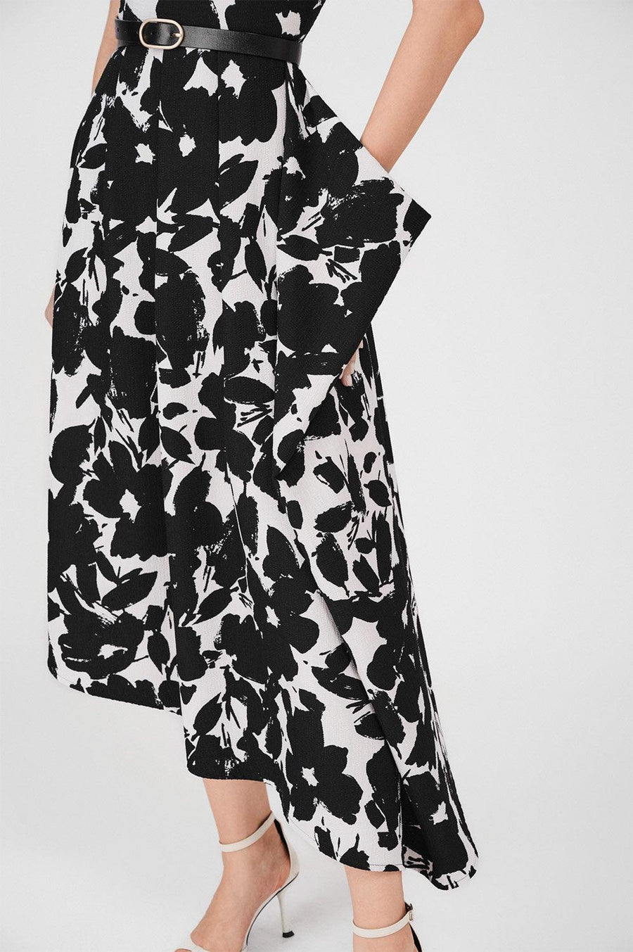 Amaya Asymmetric Pleated Poly Silk Midi Dress 3