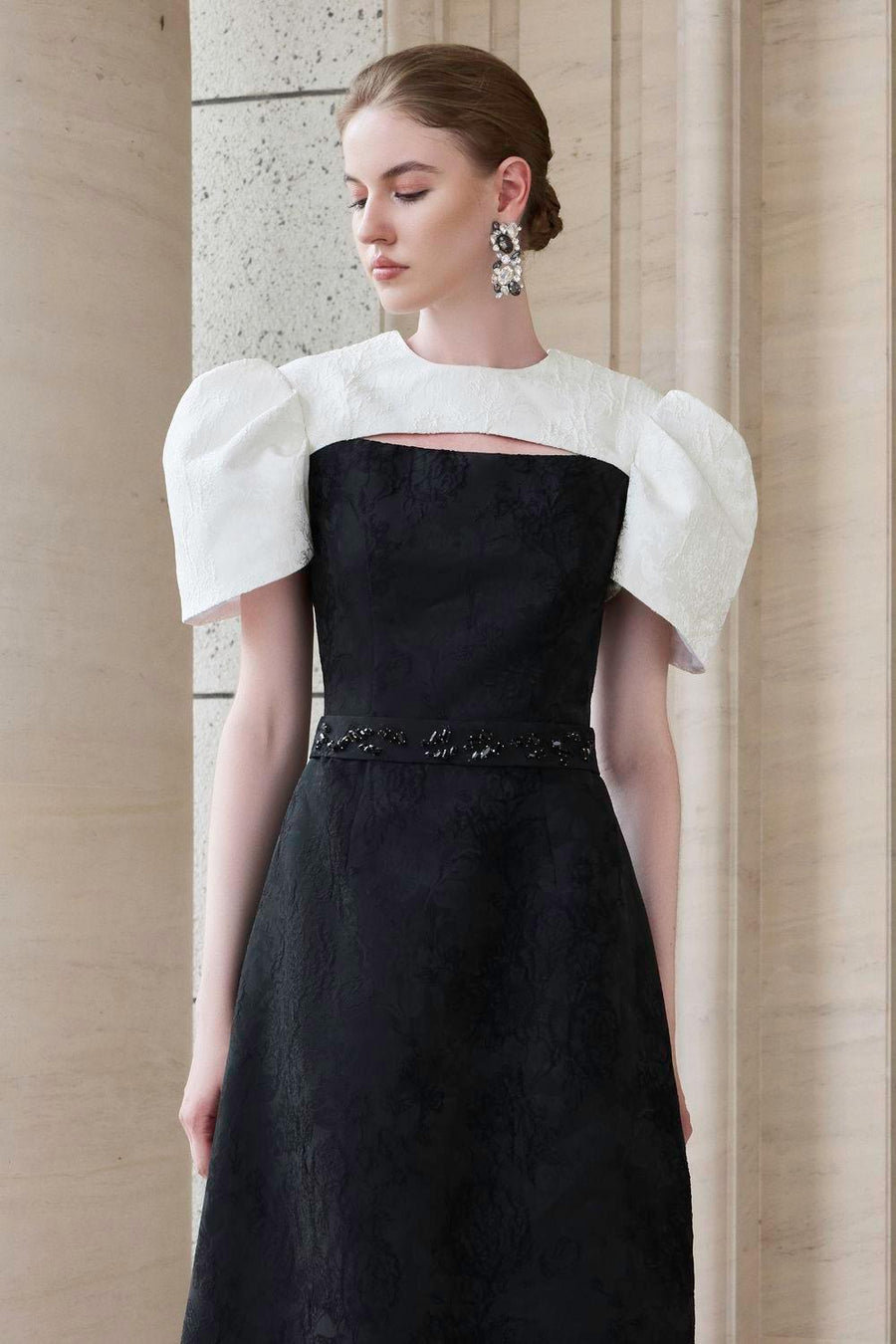 Ambrosia A-line Cut-Out Jacquard Floor Length Dress Gown Dress I.H.F Atelier